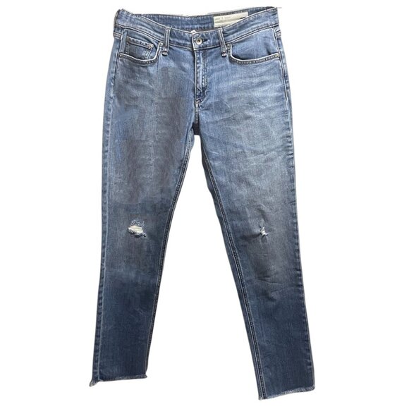 RAG & BONE Dre Low-Rise Slim Boyfriend Distressed Jeans - Picture 2 of 10